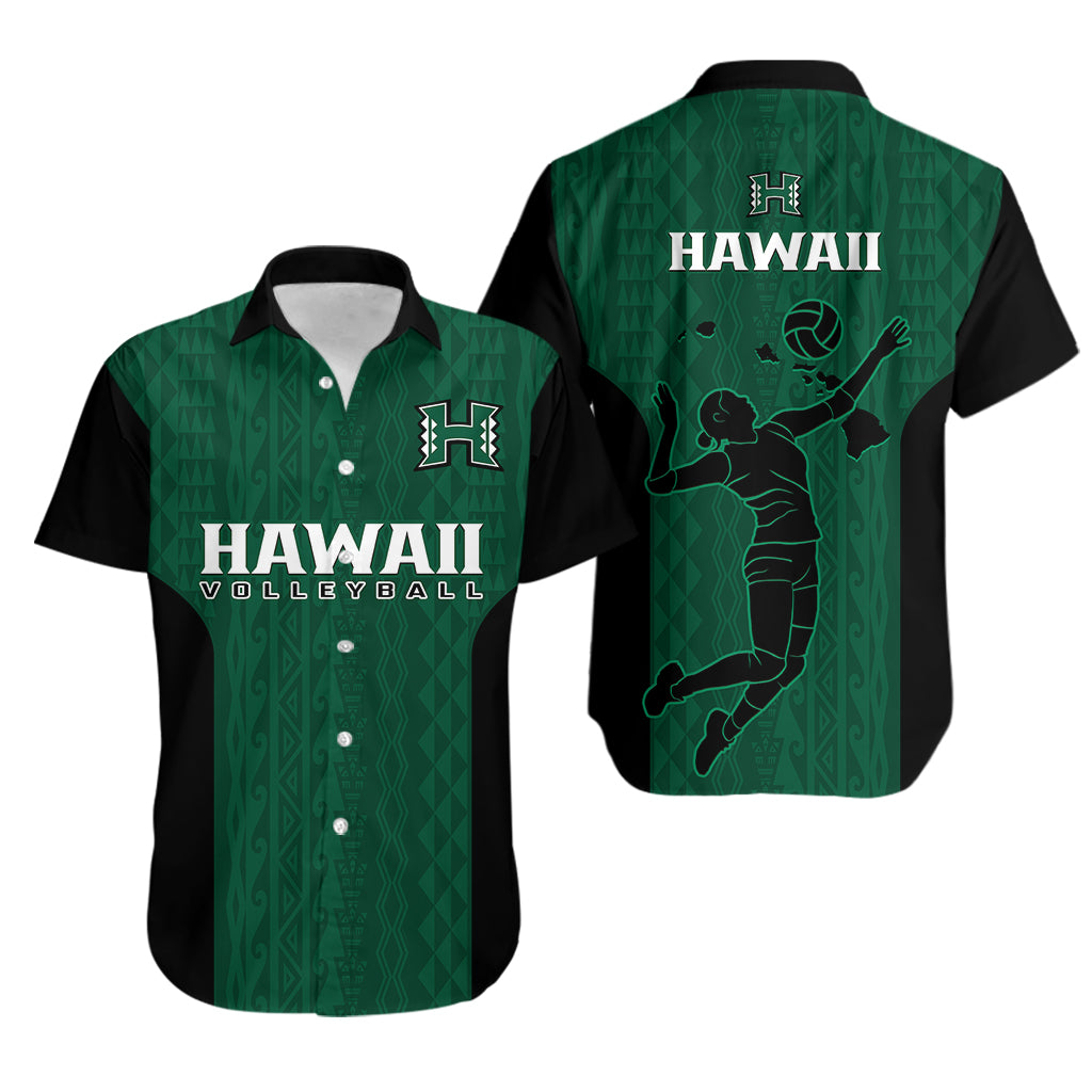 Hawaii Volleyball Hawaiian Shirt Hawaiian Kakau Green Style LT14 Green - Polynesian Pride