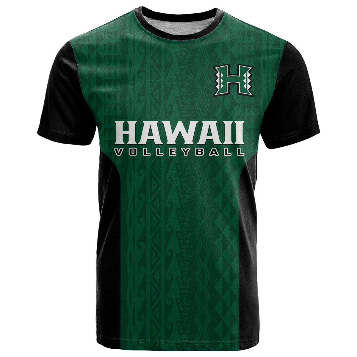 Hawaii VolleybT Shirt Hawaiian Kakau Green Style LT14 Green - Polynesian Pride