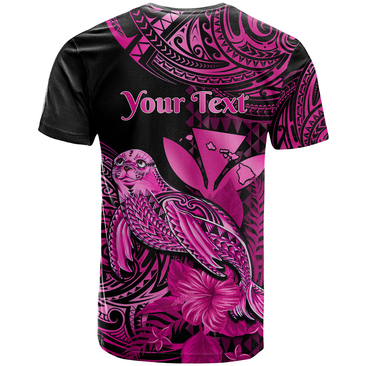 Custom Hawaii Monk Seal T Shirt Polynesian Kakau With Kanaka Pink LT14 - Polynesian Pride