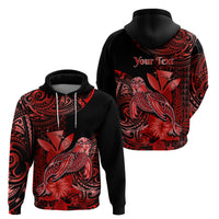 Custom Hawaii Monk Seal Hoodie Polynesian Kakau With Kanaka Red LT14 Pullover Hoodie Red - Polynesian Pride