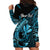 (Custom Personalised) Hawaii Hammerhead Shark Hoodie Dress Polynesian Kakau With Kanaka Turquoise LT14 - Polynesian Pride