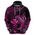 Custom Hawaii Hammerhead Shark Hoodie Polynesian Kakau With Kanaka Pink LT14 Zip Hoodie Pink - Polynesian Pride