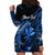 (Custom Personalised) Hawaii Hammerhead Shark Hoodie Dress Polynesian Kakau With Kanaka Blue LT14 - Polynesian Pride