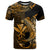 Custom Hawaii Hammerhead Shark T Shirt Polynesian Kakau With Kanaka Gold LT14 Gold - Polynesian Pride