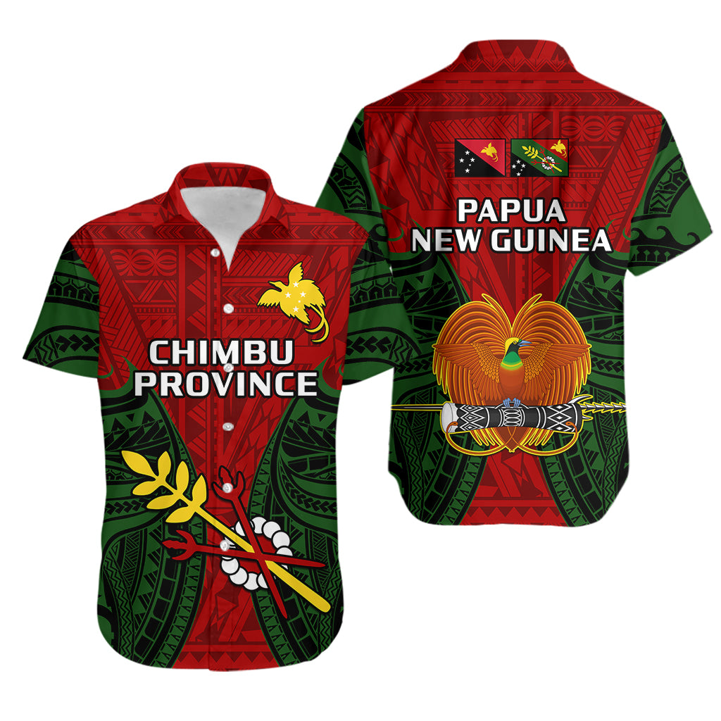 Papua New Guinea Hawaiian Shirt Chimbu Province Mix Coat Of Arms Polynesian Art LT14 Red - Polynesian Pride