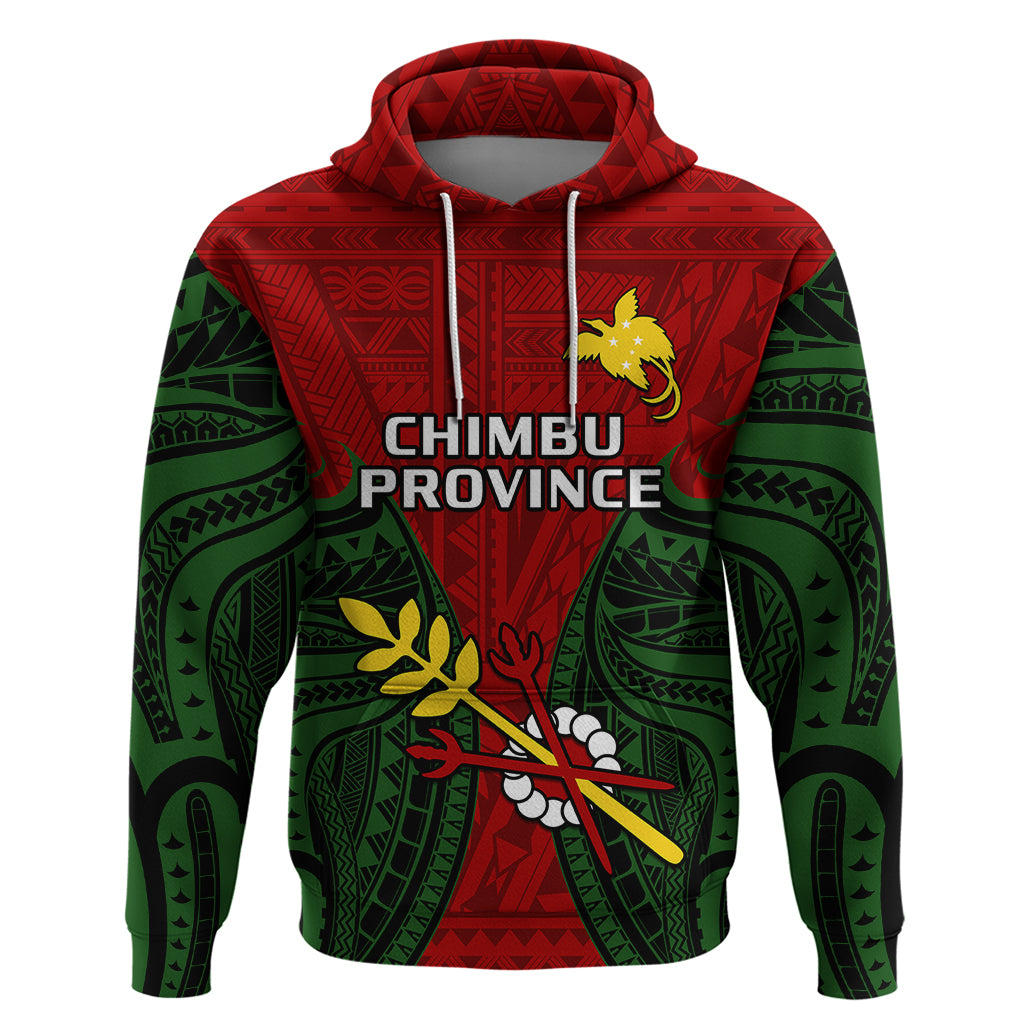Custom Papua New Guinea Hoodie Chimbu Province Mix Coat of Arms Polynesian Art LT14 - Polynesian Pride