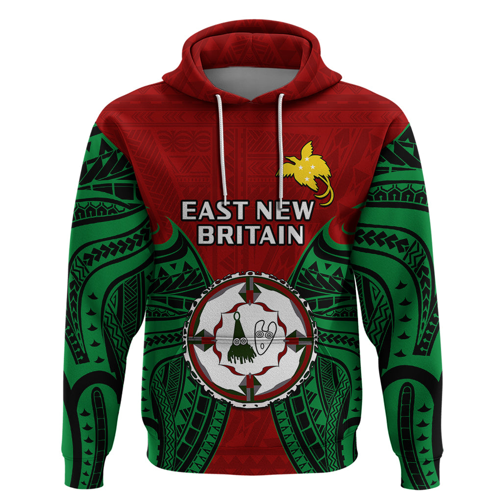 Papua New Guinea Hoodie East New Britain Province Mix Coat of Arms Polynesian Art LT14 - Polynesian Pride