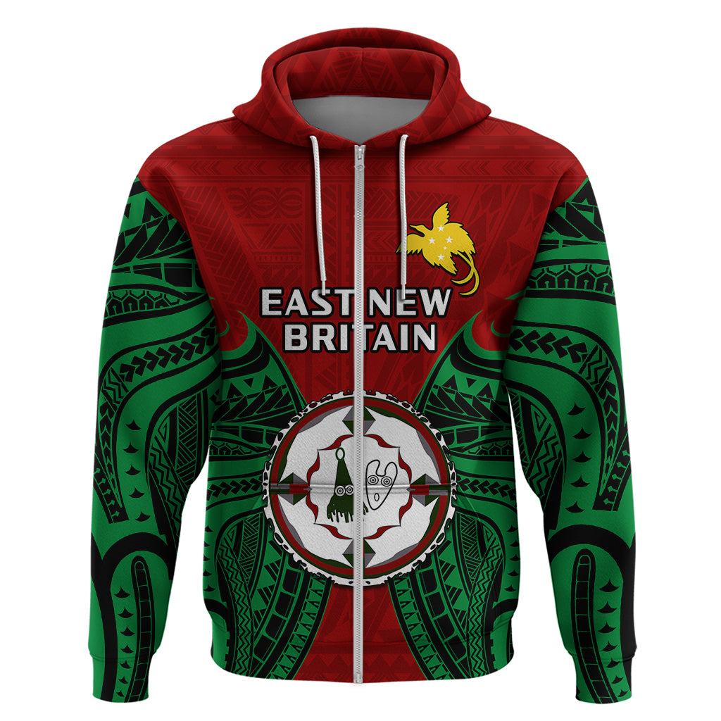 Papua New Guinea Hoodie East New Britain Province Mix Coat of Arms Polynesian Art LT14 - Polynesian Pride