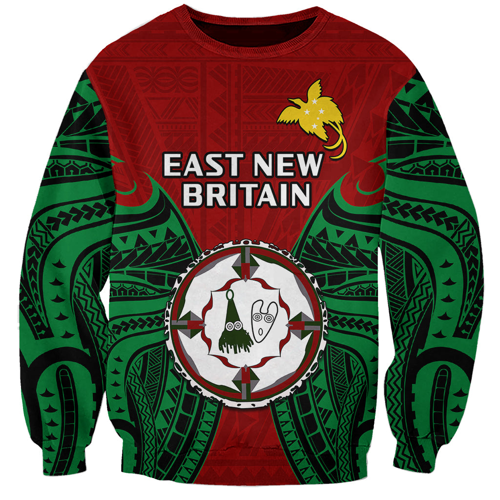 Papua New Guinea Sweatshirt East New Britain Province Mix Coat Of Arms Polynesian Art LT14 Unisex Red - Polynesian Pride