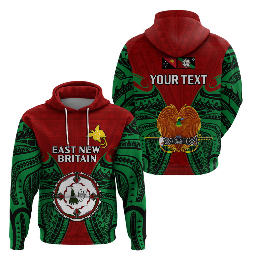 Custom Papua New Guinea Hoodie East New Britain Province Mix Coat of Arms Polynesian Art LT14 Pullover Hoodie Red - Polynesian Pride