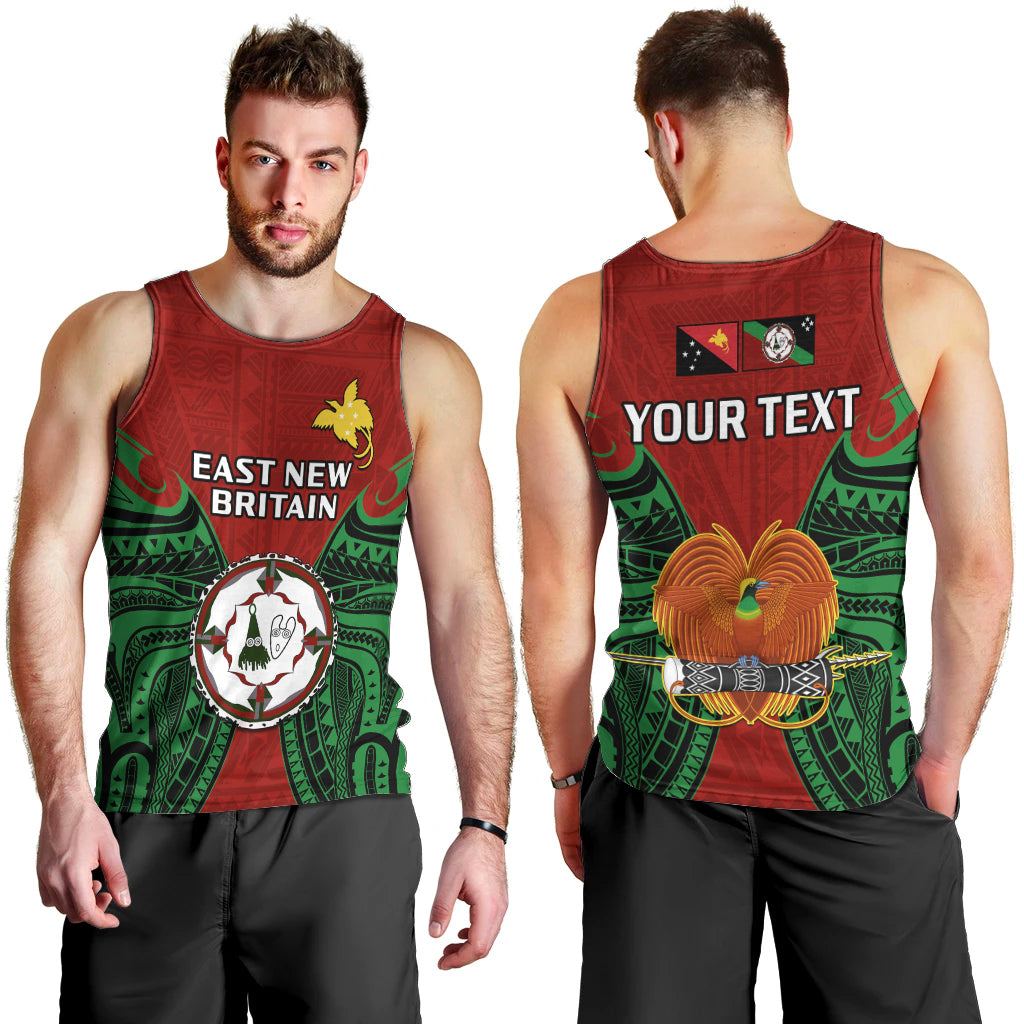 (Custom Personalised) Papua New Guinea Men Tank Top East New Britain Province Mix Coat Of Arms Polynesian Art LT14 - Polynesian Pride