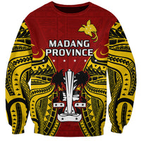 Papua New Guinea Sweatshirt Madang Province Mix Coat Of Arms Polynesian Art LT14 Unisex Red - Polynesian Pride