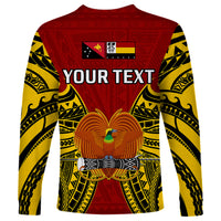 (Custom Personalised) Papua New Guinea Long Sleeve Shirt Madang Province Mix Coat Of Arms Polynesian Art LT14 - Polynesian Pride