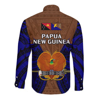 Papua New Guinea Long Sleeve Button Shirt Manus Province Mix Coat Of Arms Polynesian Art LT14 - Polynesian Pride