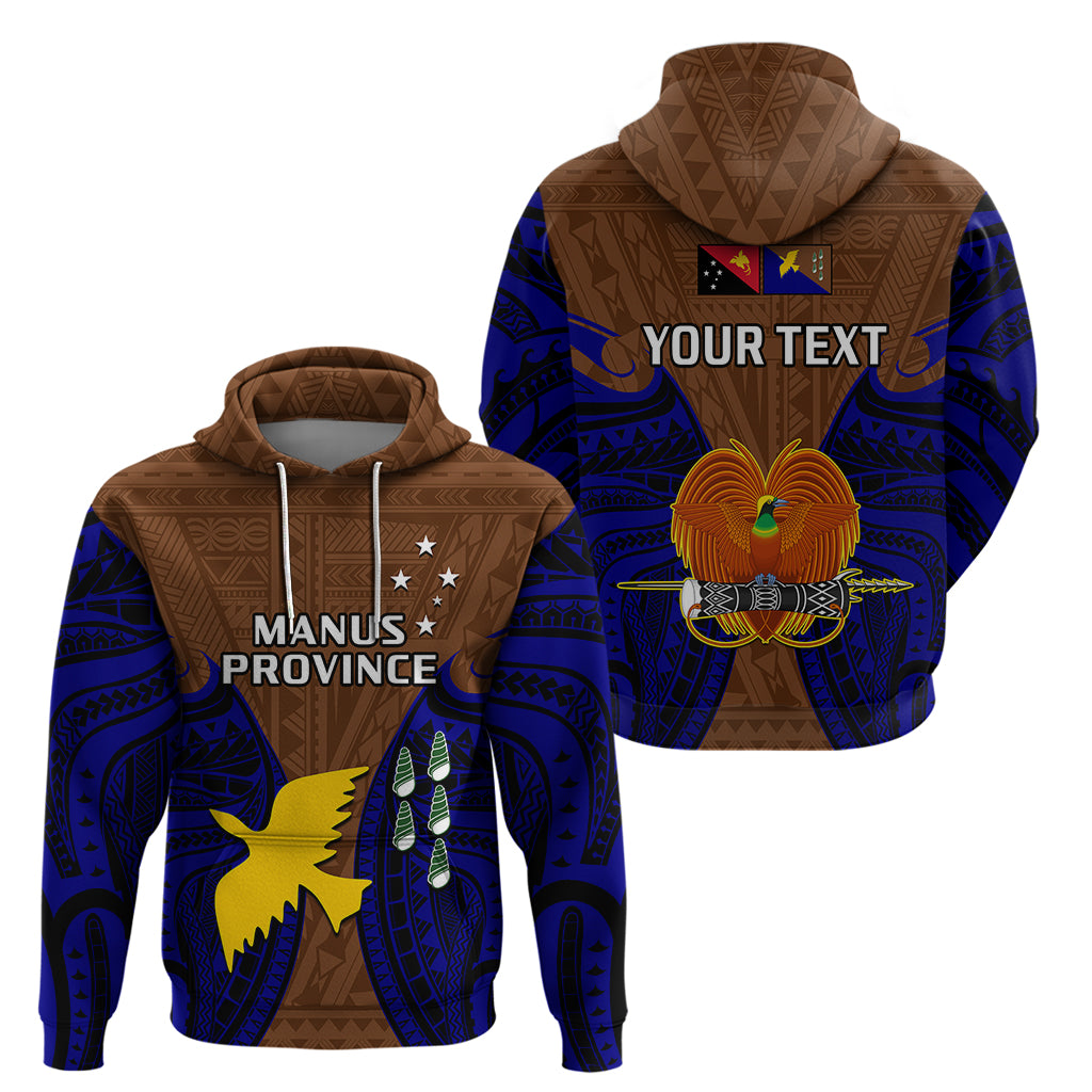 Custom Papua New Guinea Hoodie Manus Province Mix Coat of Arms Polynesian Art LT14 Pullover Hoodie Brown - Polynesian Pride