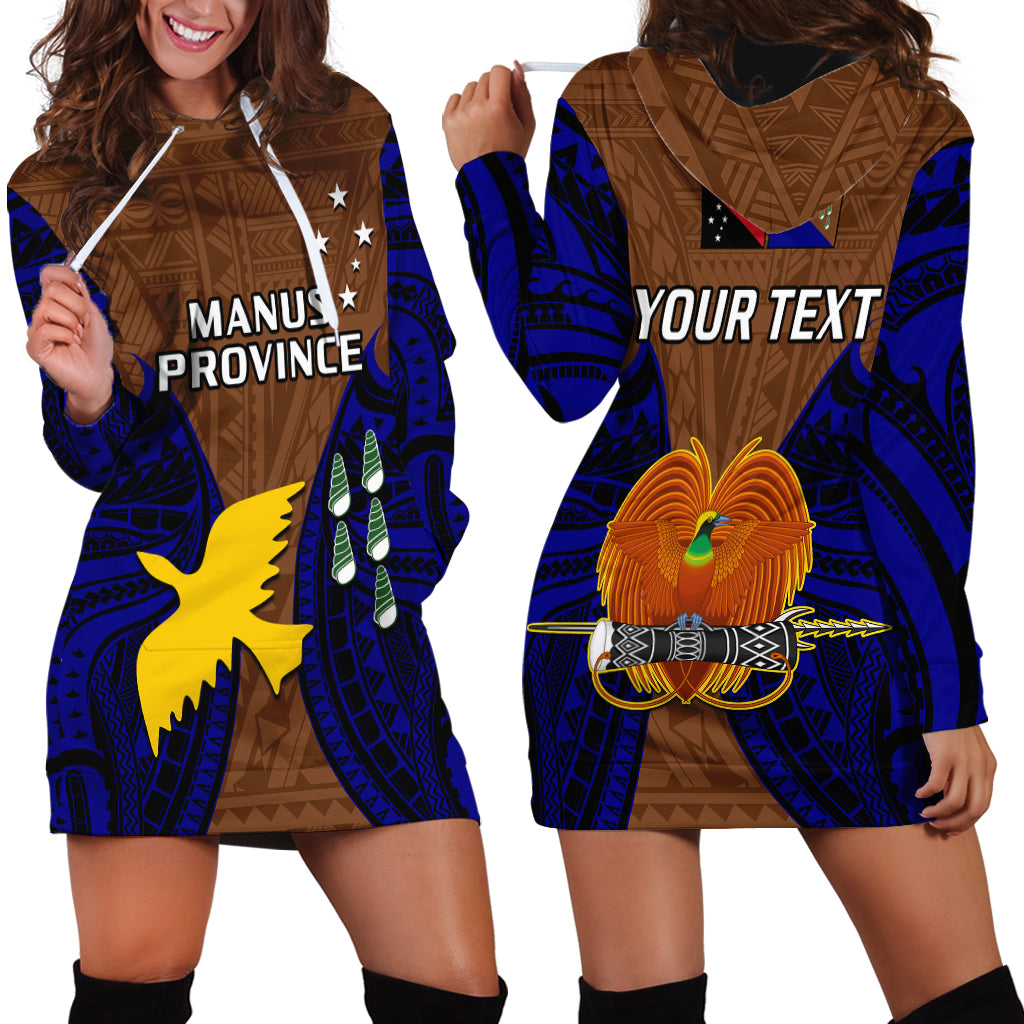 (Custom Personalised) Papua New Guinea Hoodie Dress Manus Province Mix Coat Of Arms Polynesian Art LT14 Brown - Polynesian Pride