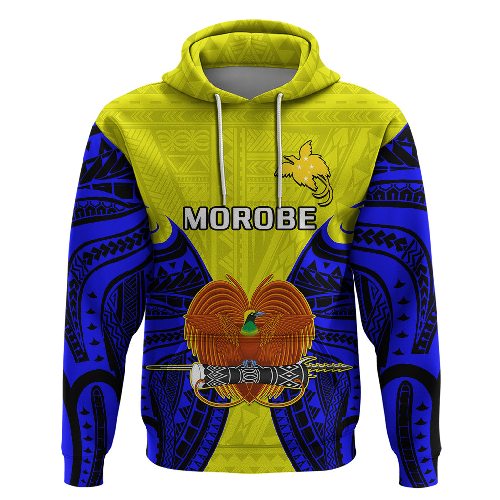 Papua New Guinea Hoodie Morobe Province Mix Coat of Arms Polynesian Art LT14 - Polynesian Pride