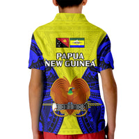 Papua New Guinea Kid Polo Shirt Morobe Province Mix Coat Of Arms Polynesian Art LT14 - Polynesian Pride