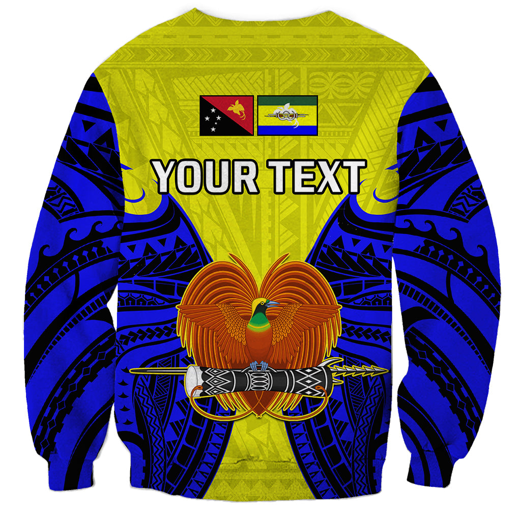 (Custom Personalised) Papua New Guinea Sweatshirt Morobe Province Mix Coat Of Arms Polynesian Art LT14 - Polynesian Pride
