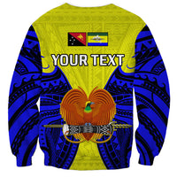 (Custom Personalised) Papua New Guinea Sweatshirt Morobe Province Mix Coat Of Arms Polynesian Art LT14 - Polynesian Pride