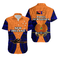 Papua New Guinea Hawaiian Shirt New Ireland Province Mix Coat Of Arms Polynesian Art LT14 Orange - Polynesian Pride