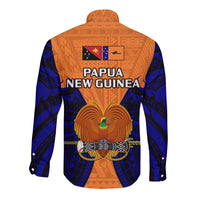 Papua New Guinea Long Sleeve Button Shirt New Ireland Province Mix Coat Of Arms Polynesian Art LT14 - Polynesian Pride
