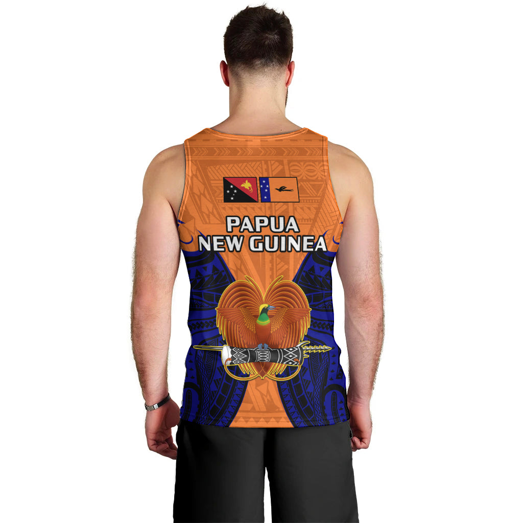 Papua New Guinea Men Tank Top New Ireland Province Mix Coat Of Arms Polynesian Art LT14 - Polynesian Pride