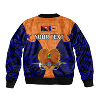(Custom Personalised) Papua New Guinea Sleeve Zip Bomber Jacket New Ireland Province Mix Coat Of Arms Polynesian Art LT14 - Polynesian Pride