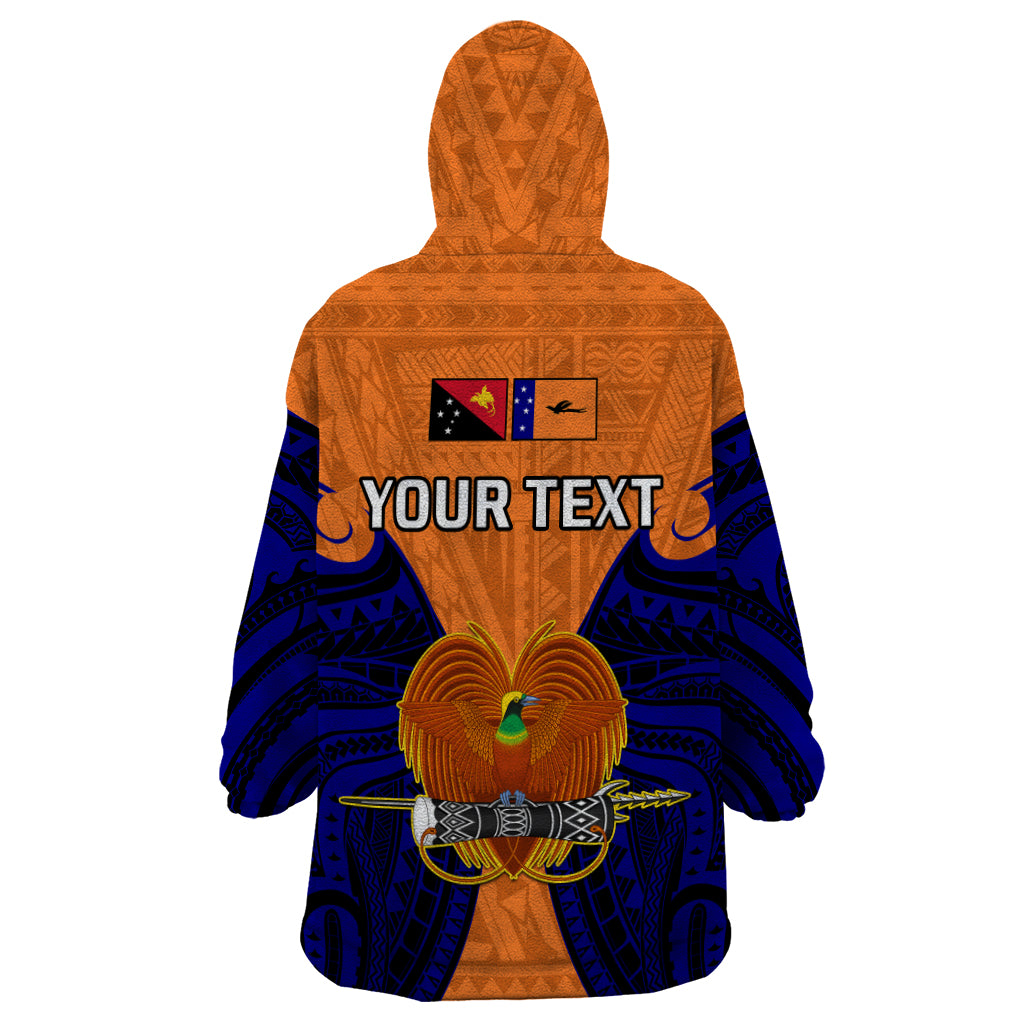 (Custom Personalised) Papua New Guinea Wearable Blanket Hoodie New Ireland Province Mix Coat Of Arms Polynesian Art LT14 - Polynesian Pride