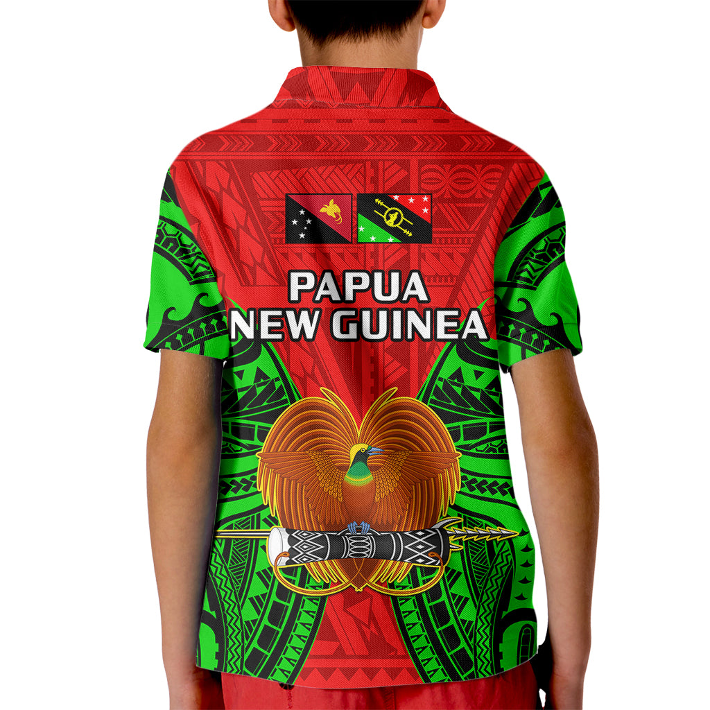 Papua New Guinea Kid Polo Shirt Southern Highlands Province Mix Coat Of Arms Polynesian Art LT14 - Polynesian Pride