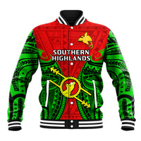 (Custom Personalised) Papua New Guinea Baseball Jacket Southern Highlands Province Mix Coat Of Arms Polynesian Art LT14 Unisex Red - Polynesian Pride