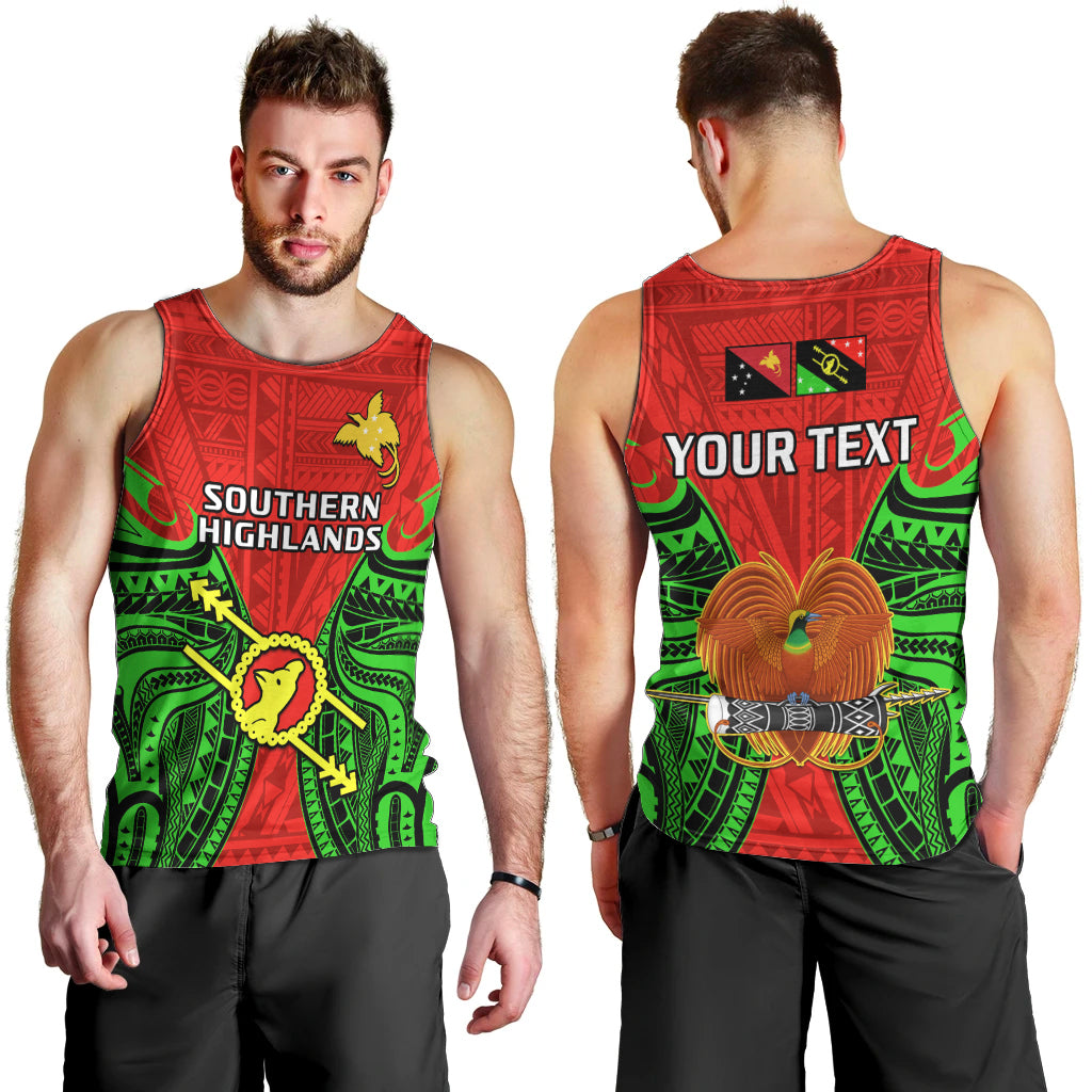 (Custom Personalised) Papua New Guinea Men Tank Top Southern Highlands Province Mix Coat Of Arms Polynesian Art LT14 - Polynesian Pride