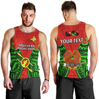 (Custom Personalised) Papua New Guinea Men Tank Top Southern Highlands Province Mix Coat Of Arms Polynesian Art LT14 - Polynesian Pride
