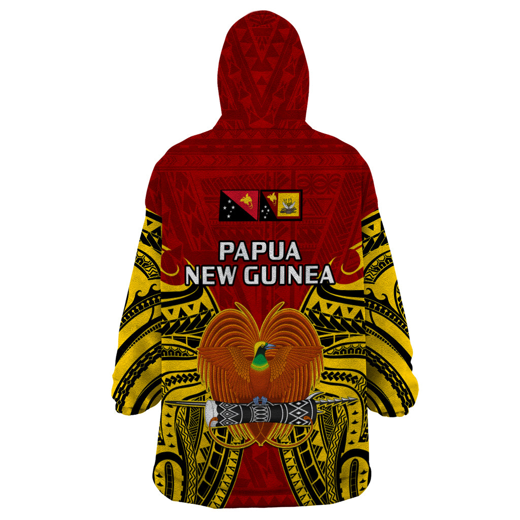 Papua New Guinea Wearable Blanket Hoodie Western Province Mix Coat Of Arms Polynesian Art LT14 - Polynesian Pride