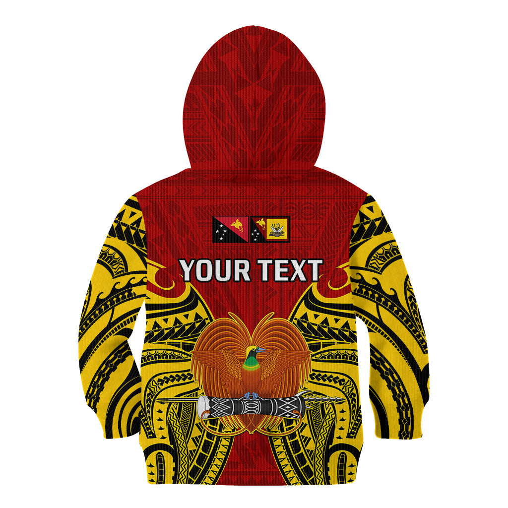 (Custom Personalised) Papua New Guinea Kid Hoodie Western Province Mix Coat Of Arms Polynesian Art LT14 - Polynesian Pride