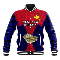 Papua New Guinea Baseball Jacket West New Britain Province Mix Coat Of Arms Polynesian Art LT14 Unisex Red - Polynesian Pride