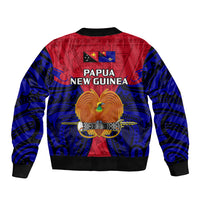 Papua New Guinea Sleeve Zip Bomber Jacket West New Britain Province Mix Coat Of Arms Polynesian Art LT14 - Polynesian Pride
