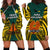 Papua New Guinea Hoodie Dress Jiwaka Province Mix Coat Of Arms Polynesian Art LT14 Green - Polynesian Pride