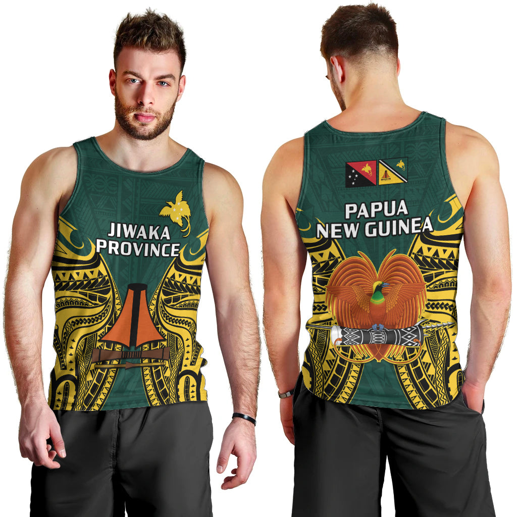 Papua New Guinea Men Tank Top Jiwaka Province Mix Coat Of Arms Polynesian Art LT14 - Polynesian Pride
