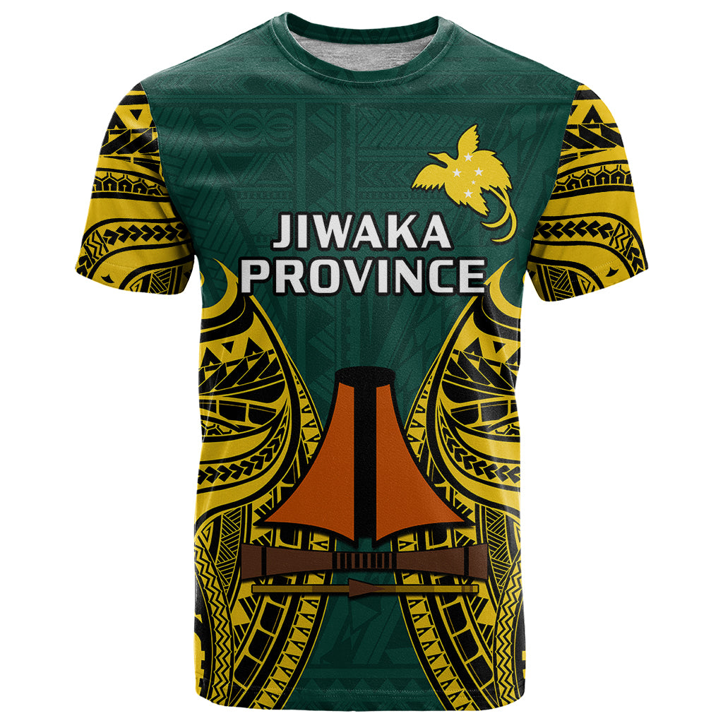 Papua New Guinea T Shirt Jiwaka Province Mix Coat Of Arms Polynesian Art LT14 Green - Polynesian Pride