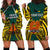 (Custom Personalised) Papua New Guinea Hoodie Dress Jiwaka Province Mix Coat Of Arms Polynesian Art LT14 Green - Polynesian Pride