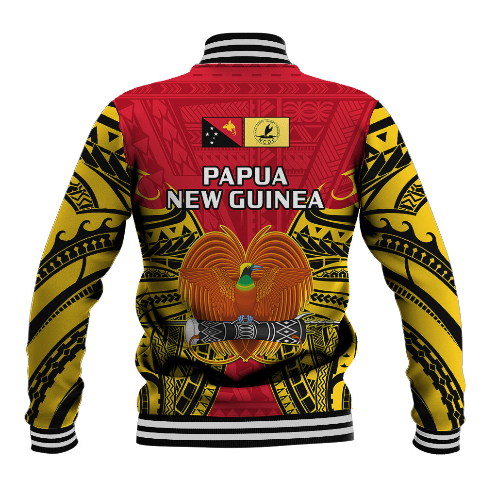 Papua New Guinea Baseball Jacket National Capital District Mix Coat Of Arms Polynesian Art LT14 - Polynesian Pride