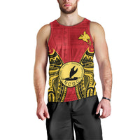Papua New Guinea Men Tank Top National Capital District Mix Coat Of Arms Polynesian Art LT14 - Polynesian Pride