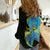 (Custom Personalised) Palau Women Casual Shirt Hibiscus Turtle Mix Coat Of Arms Black Version LT14 - Polynesian Pride