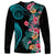 Palau Long Sleeve Shirt Tropical Flowers With Polynesian Pattern LT14 - Polynesian Pride