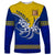 Tokelau Long Sleeve Shirt Tokelauan Tatau Plumeria Special Style LT14 Unisex Blue - Polynesian Pride