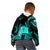 Tokelau Kid Hoodie Tokelauan Tatau With Badge Light Turquoise LT14 - Polynesian Pride