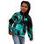 Tokelau Kid Hoodie Tokelauan Tatau With Badge Light Turquoise LT14 - Polynesian Pride