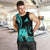 Tokelau Men Tank Top Tokelauan Tatau With Badge Light Turquoise LT14 - Polynesian Pride