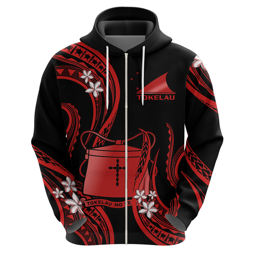 Tokelau Hoodie Tokelauan Tatau With Badge Red LT14 - Polynesian Pride